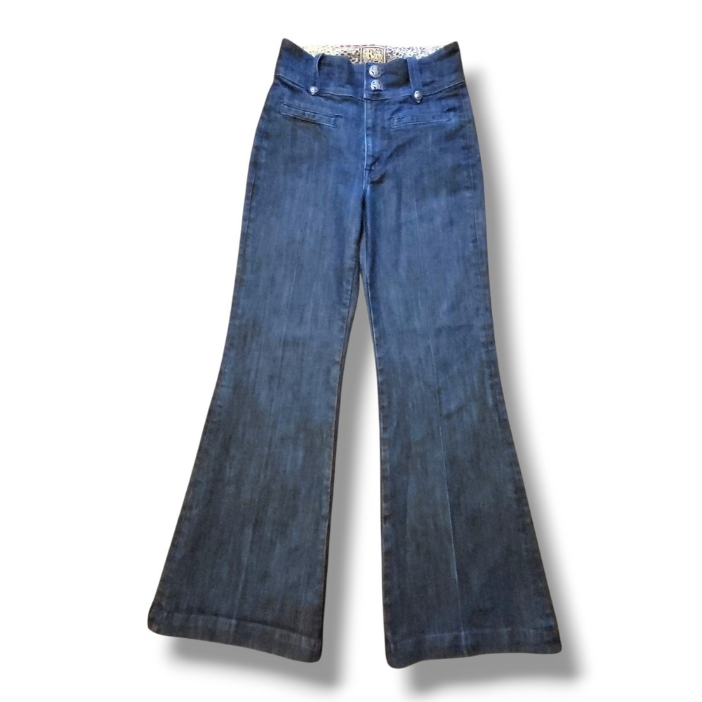 Rich & Skinny Butterfinger Flare Jeans Women's 27 Dark Wash USA Y2K Denim